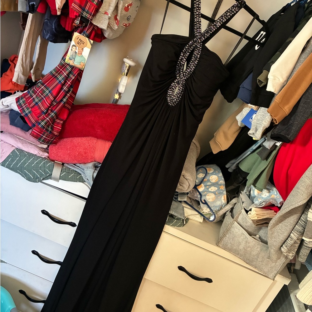 Bari Jay Black Backless Gown
